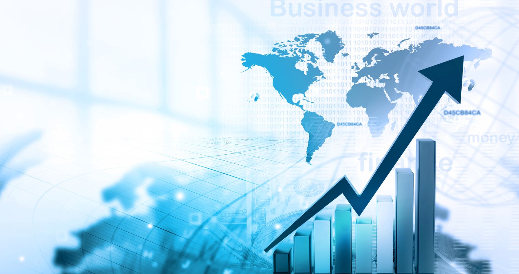 stock market image showing growth in the world