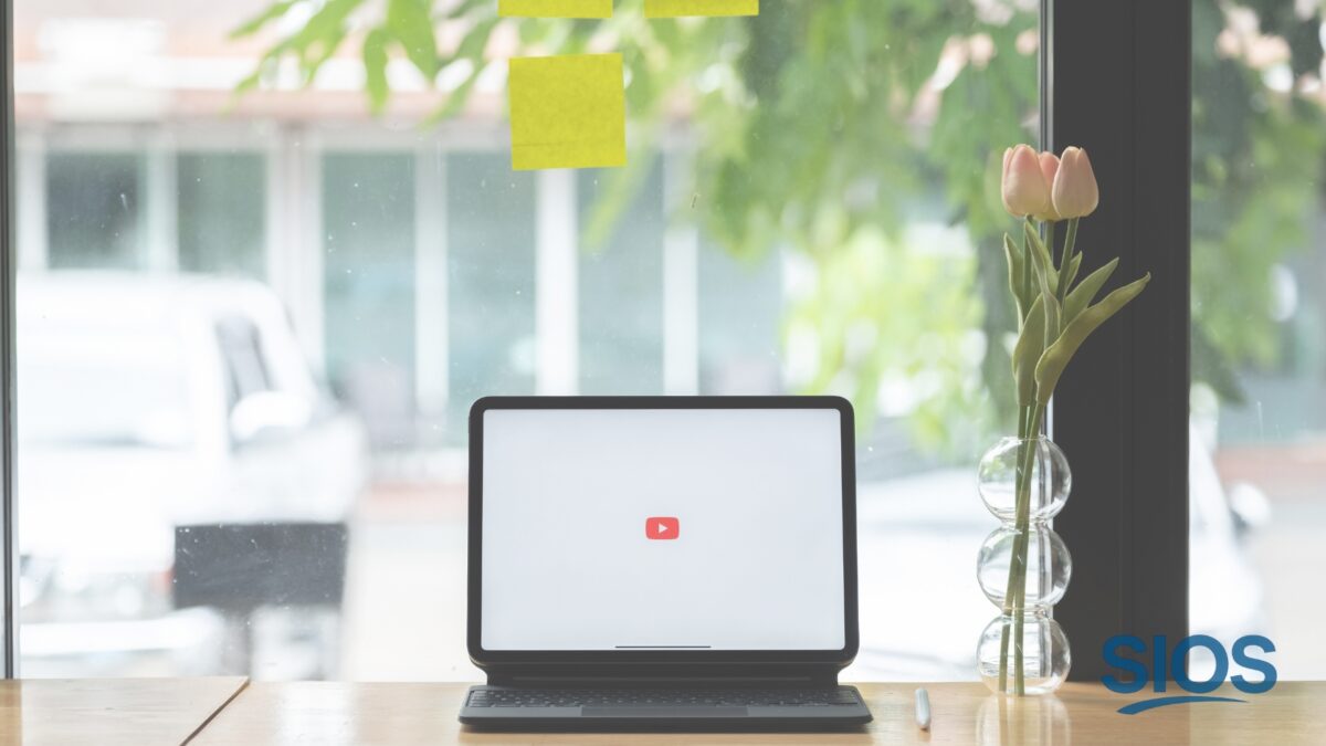 A laptop posting a first youtube video